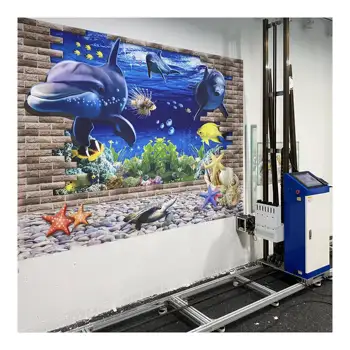 Vertical 3D Photo UV Wall Printing Inkjet Machine For Mural Painting UV CMYKW Wall Printer and printing machine auto painting