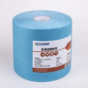 Heavy Duty Blue Disposable Wipes Roll Industrial Cleaning Cloths Polypropylene Paper Material Free Dish Screen Embossed Lens