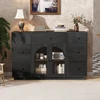 Black + Solid Wood+MDF+Glass + 5 or More Spaces