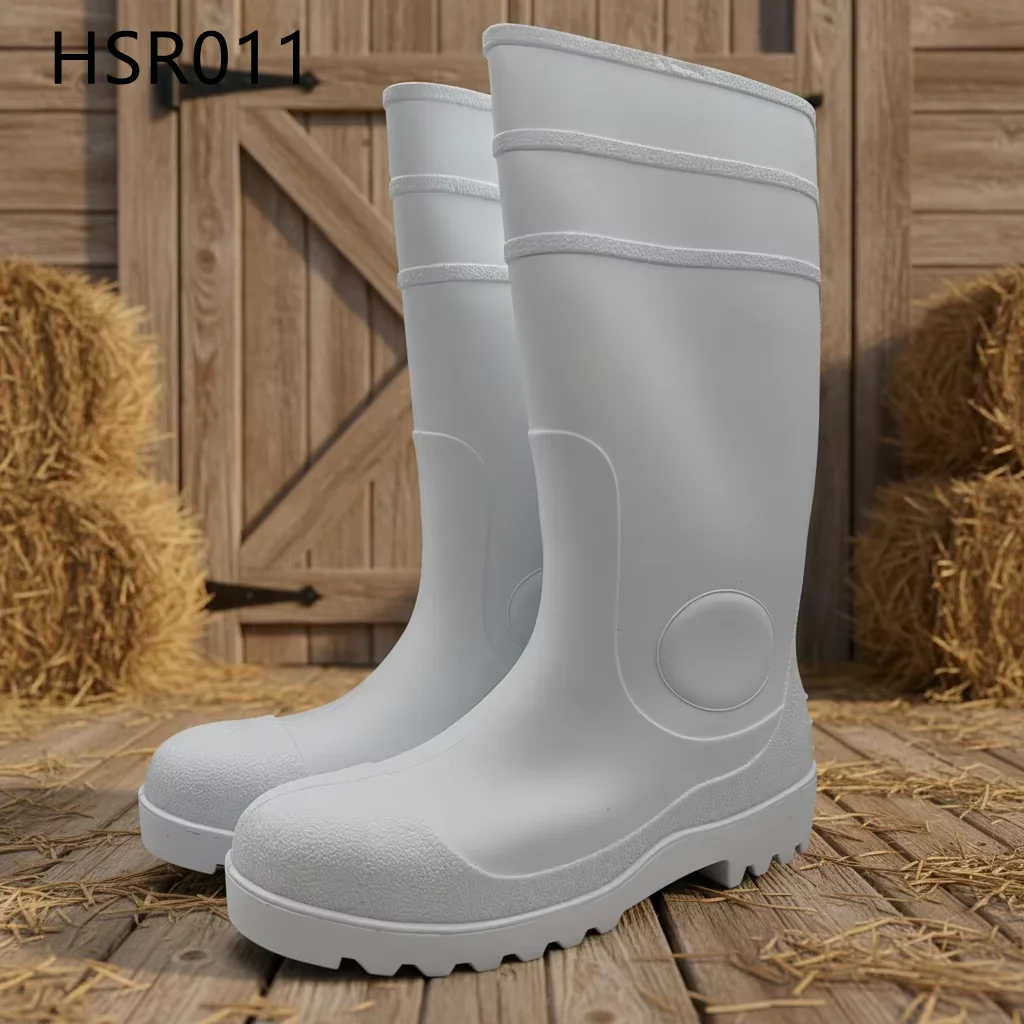 HY,Livestock Farm Steel Toe Cap Insert Multi Color Gumboots Aquatic Products Industry Self-clean Tread Safety Rubber BootsHSR011