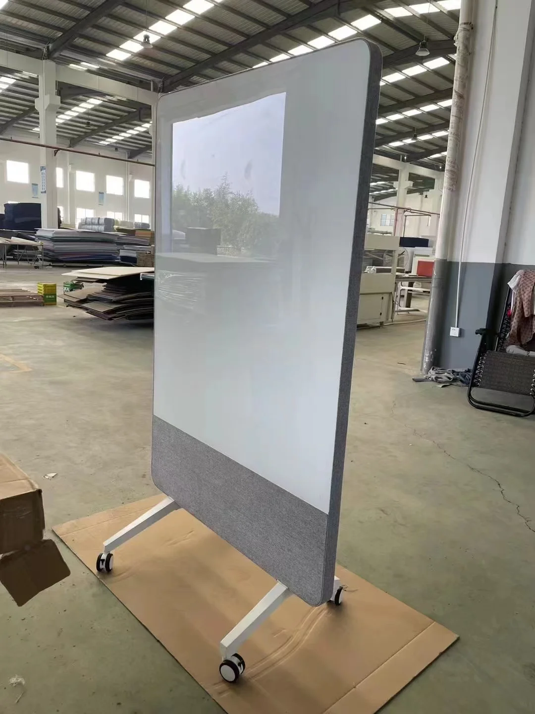 Modern White Acoustic Writing Board Soundproof Polyester Fiber Panels for Home Office Partition Glass Material
