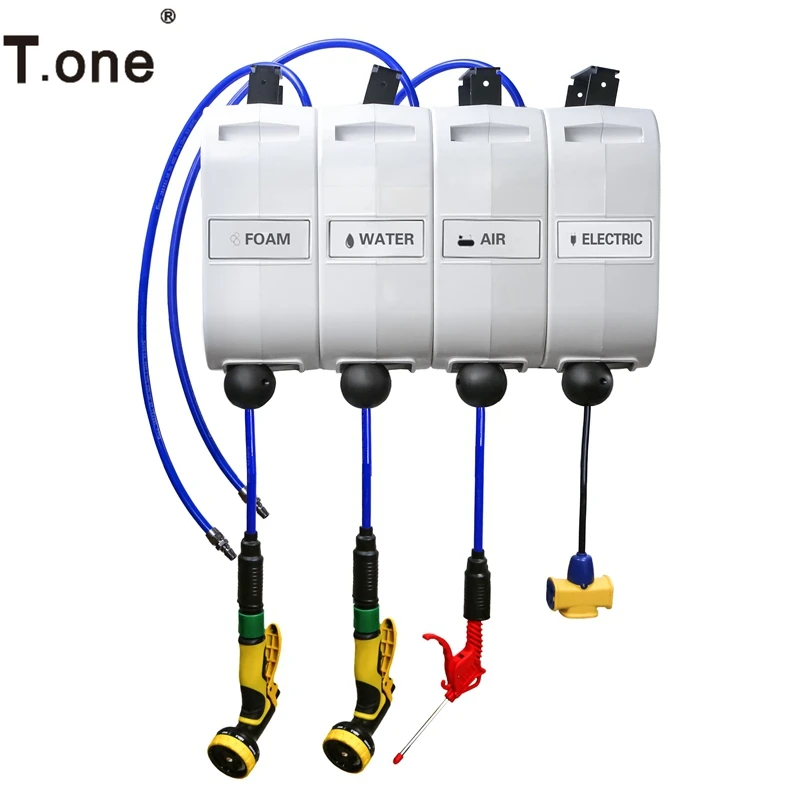 Multi-purpose Car Beauty Equipment Water vapor Polishing Electric Combination Hose Reel Box Car Wash Hose Reel