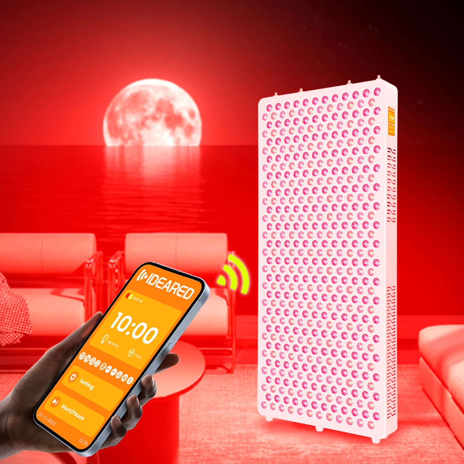 2024 APP Control 5w Dual Chips RLPRO600 8waveleng Touch Screen Half Body Red Light Therapy Panel Light for Pain Relief