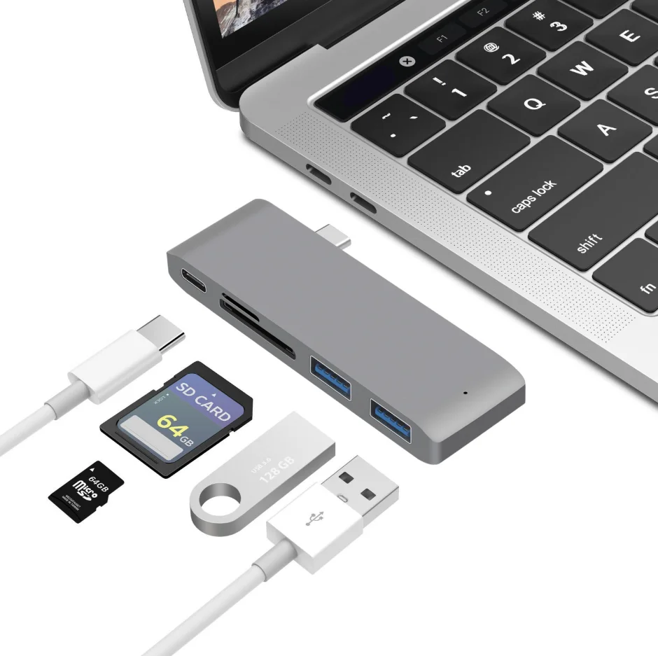 Seven Space Mini Docking Station SD/TF Card Reader,USB,PD 100W Charging ...