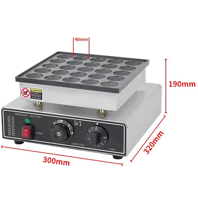 110V/60Hz or 220V/50Hz Stainless Steel Body 25 Hole Electric Food Muffin Maker
