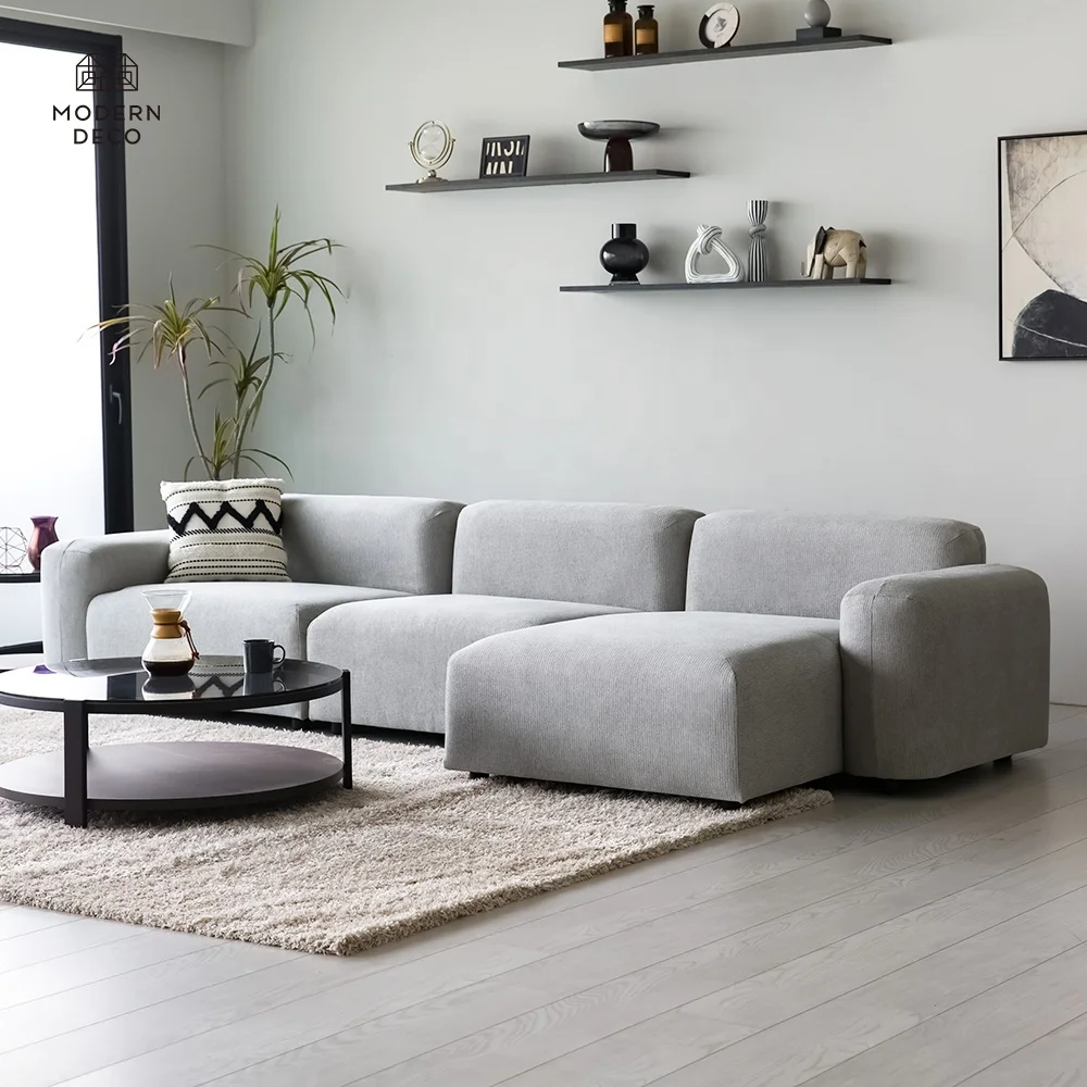 Novi fleksibilni modulski sofa set za dnevnu sobu, odjeljak u sivom boju, prilagođiv raspored i moderne jednostavne dizajne