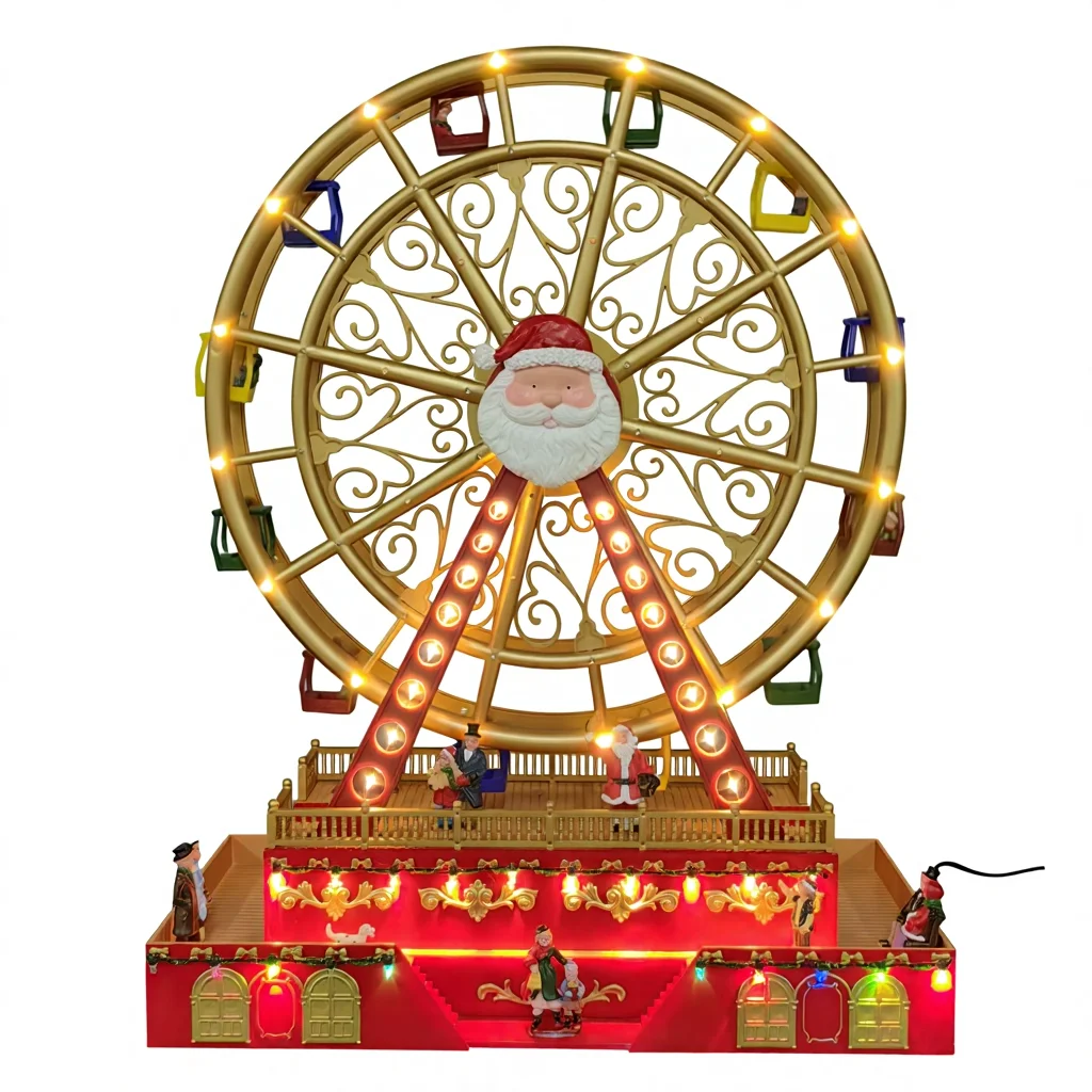 ノエルフェリスホイール音楽ボックス LEDライト付きクリスマス装飾