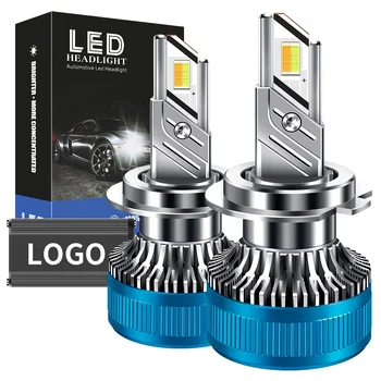 K8-3S Hot Sales Car Headlight H7 H1 H4 H13 H11 100W 20000LM 3-Color High Power 9005 9006 9012 LED Headlight Bulbs for Car