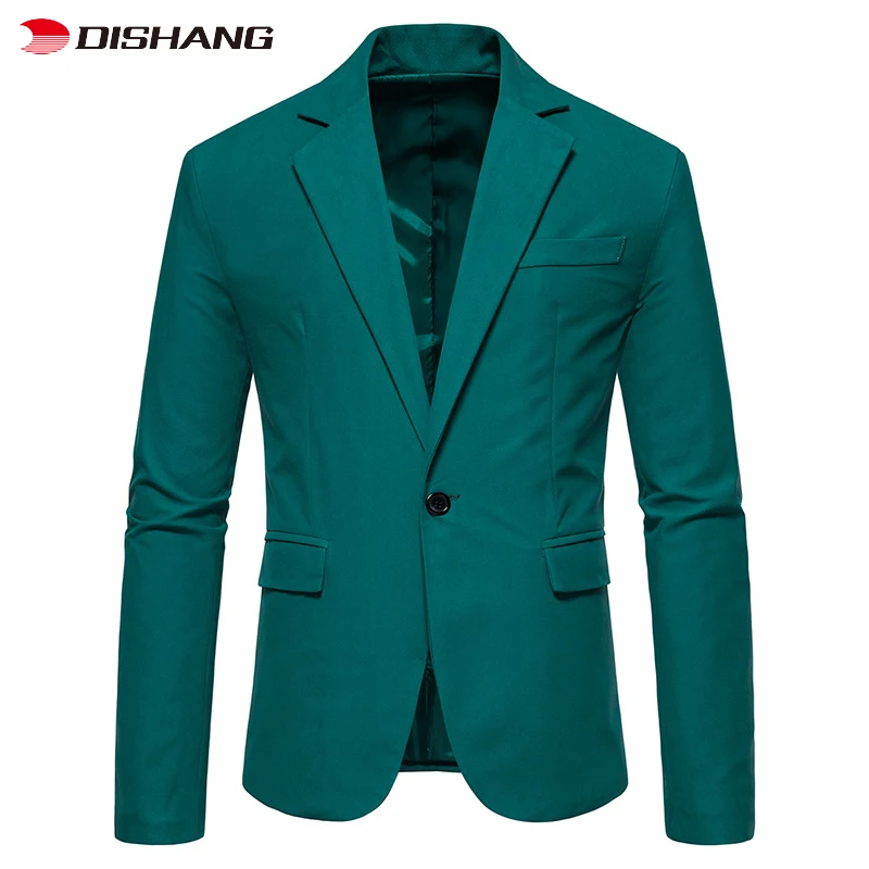 Blazer Homme Slim Fit - 1 Bouton, En Coton - Pour Bureau, Mariage, Occasion Décontractée - Taille EU - 9