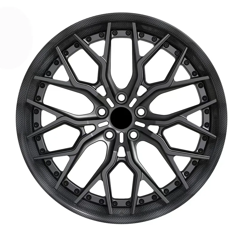 2 Piece Carbon Center Face Aluminum Alloy Forged Wheels 16 17 18 19 20 21 22 23 24 26 Inch 5x112 5x114.3 5x120 Multi Color Rim factory