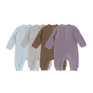 Factory Custom Newborn Baby Clothes Polyester Long Sleeve Spring Baby Cute Thread Rompers Soft Infant Baby Girl Jumpsuits