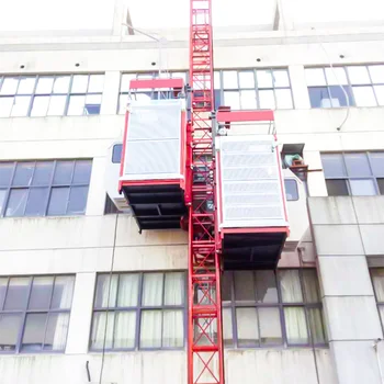 container lift electric hoist 2 ton Electric Construction Elevator Double Cage passenger lift elevator