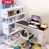 Glass 120cm table+100cm bookshelf four layers