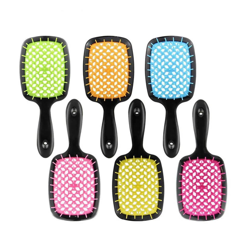 Hot Sale Multicolor Hollow Out Hair Comb Wet and Dry Detangling Hair Brush Scalp Massage Vent Hair Brush