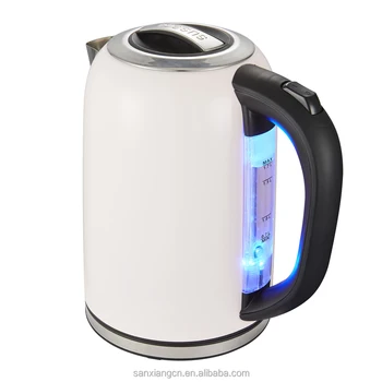 Wholesale 304 Stainless Steel Classic Style 1.7L White Electric Water Boiler Kettle With Wood Coffee Filter Holder