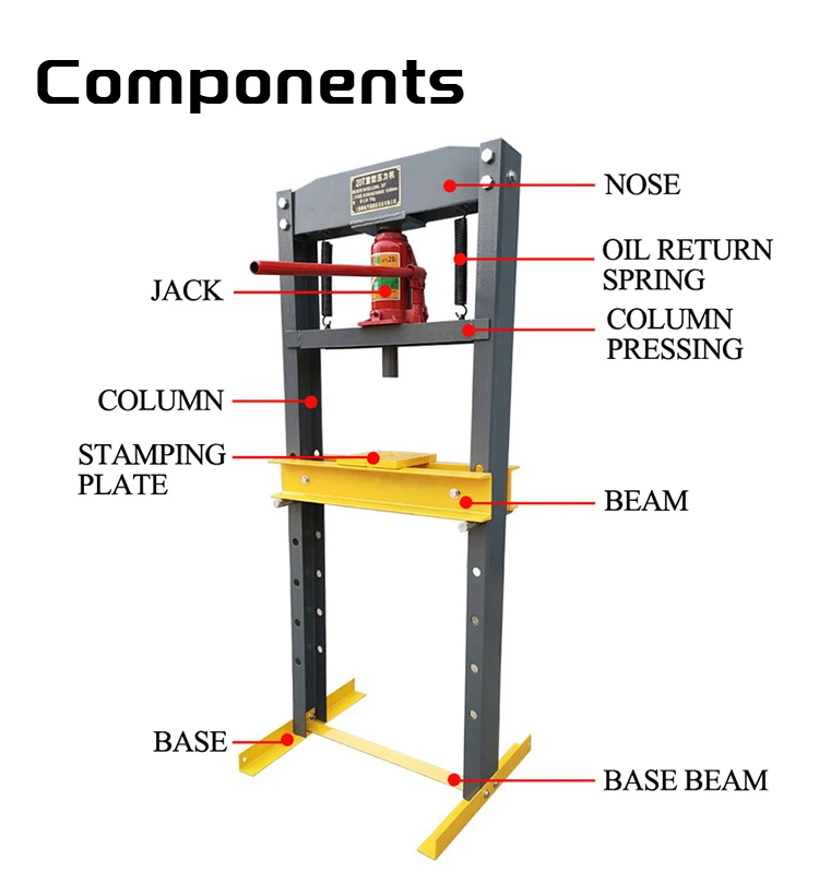 20 Ton Portable Hydraulic Shop Press With Hand Pump  20 Ton Hydraulic Shop Press One year Warranty supplier