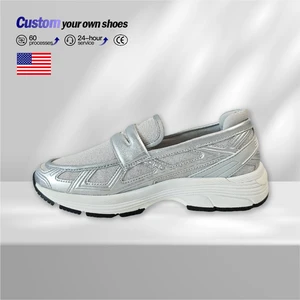 New Product Chunky Loafer Shoes Classic Silver High Platform Women Sport Sneaker Loafers for Ladies