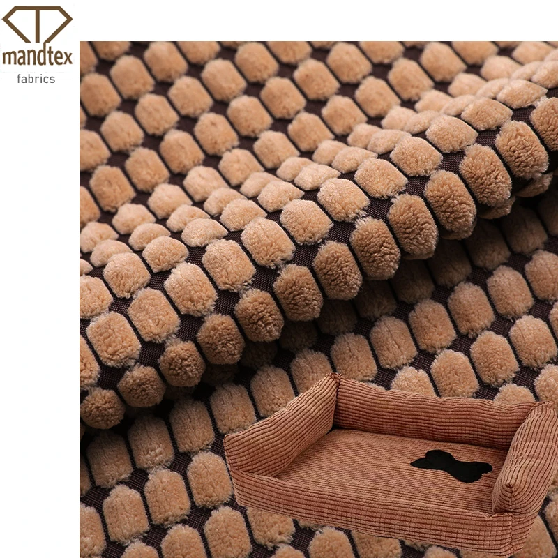 Изготовитель комплексного текстиля, новейший дизайн на заказ, 100% полиэстер, Легкая очистка, теплый куб, Вельветовая ткань для кроватей для собак