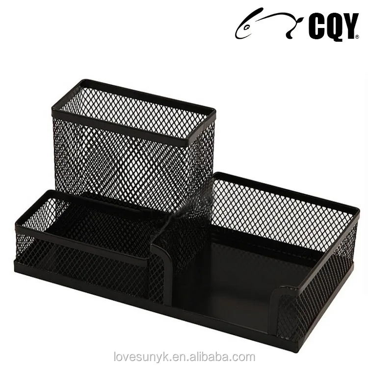 Металлическая сетка офисный стол для хранения с контейнером для карандашей