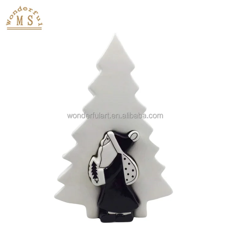 Ceramic Christmas Trees Old Men Dolomite Gift Holiday Porcelain miniature figurine Home Decoration