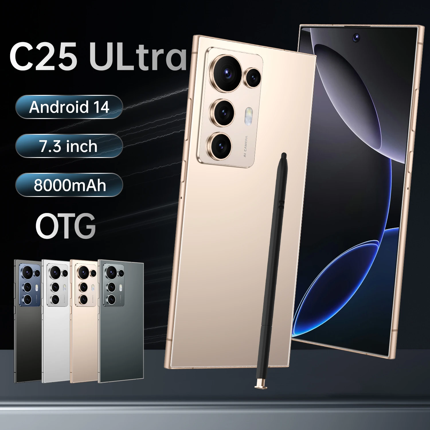 C25 Ultra Pro Unlocked Smartphone - 7.3
