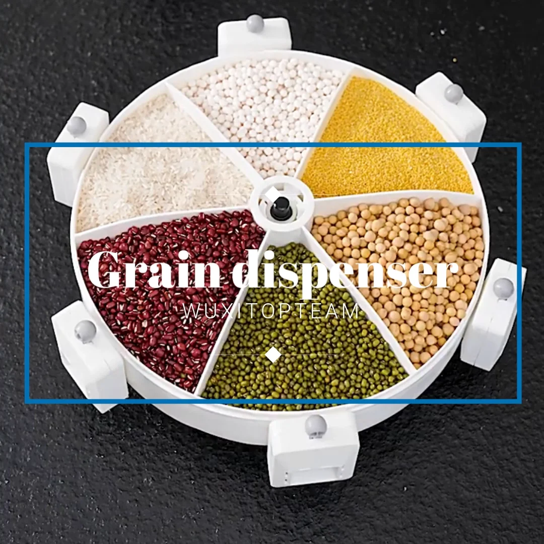 Rotate Wallmounted Rice Grain Beans Dispenser 6 Girds Pestproof Rack