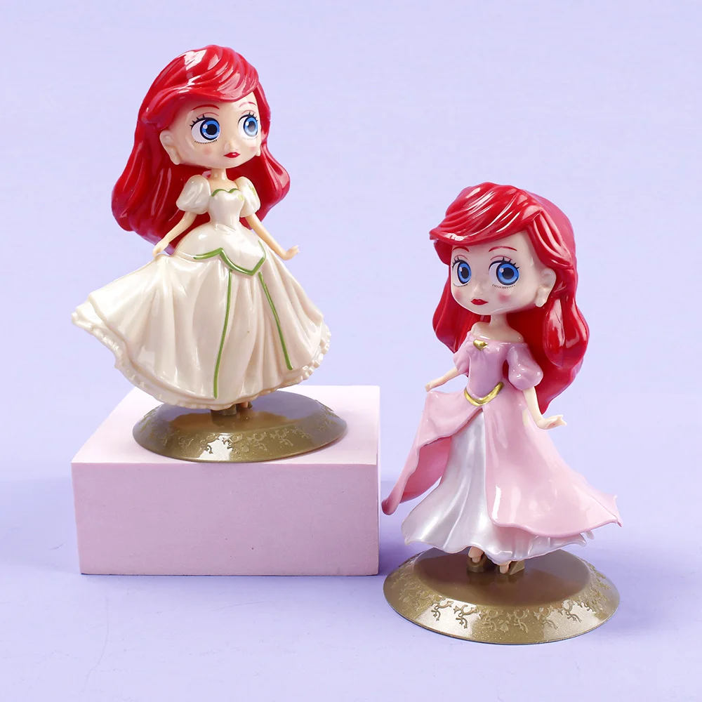 Wholesale 3D posket princess Cinderella Figures big eyes Queen PVC Figurines anime doll toy for birthday cake topper