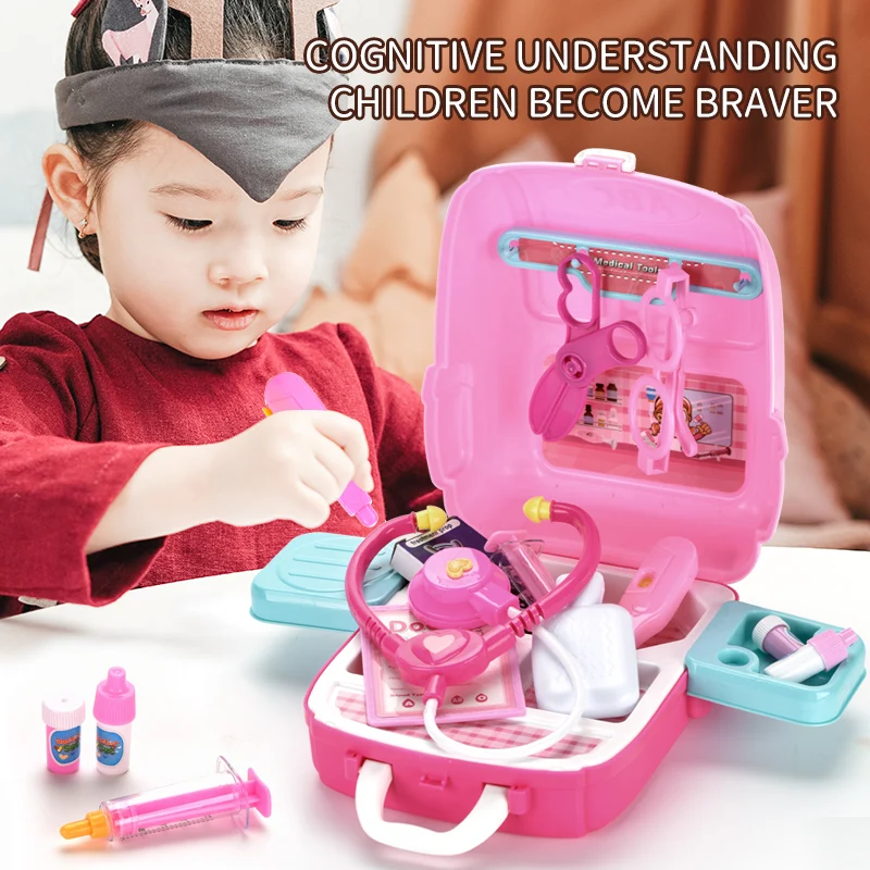 Детский чемодан, набор врачей, пластиковые игрушки, наборы для детей, больница, ролевые игры, развивающие игрушки для врачей, медсестер, ролевые игрушки