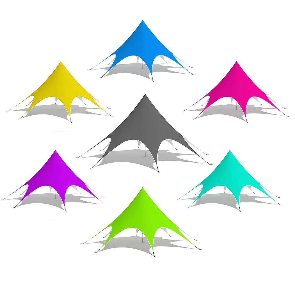 Factory Custom Spider Tents 12m Star Shade Tent Spider Hexagon Waterproof Star Canopy Shaped Beach Tent