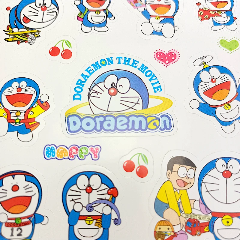 Popular Animation Anime Cartoon Decorative Labels Paper Doraemon Stickers for Laptop Luggage Hydroflasks Car Motorcycle Phone