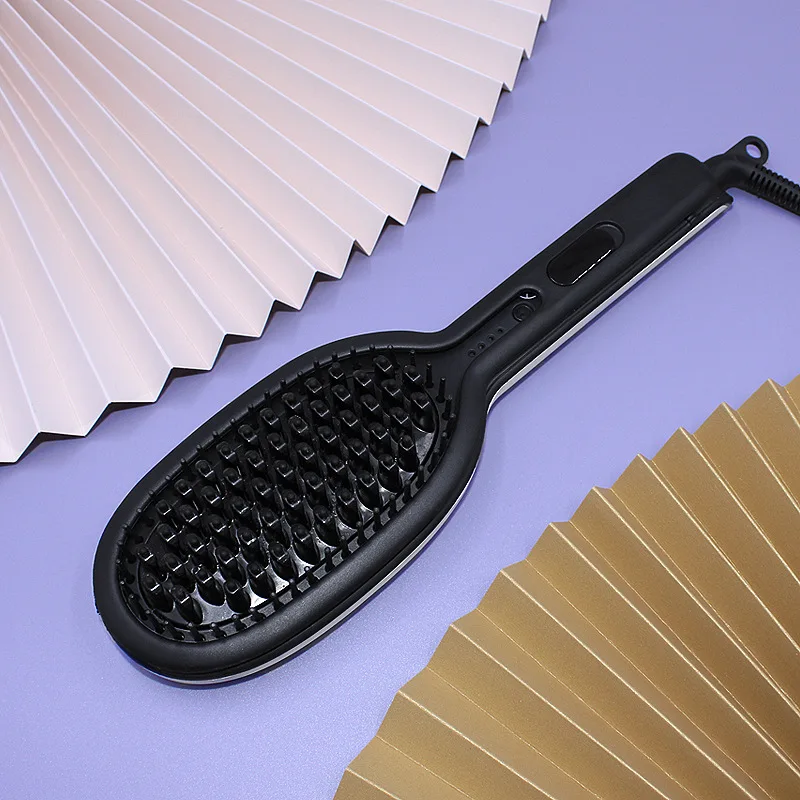 2025 Professional Flat Iron 2 in 1 LCD Display Hair Straightener Multifunctional  Hair Straightener Comb Curling Iron Brush