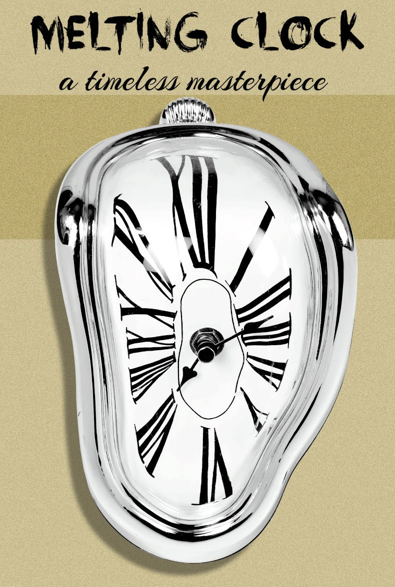 Home Decor Retro Plastic Creative Abstract Twisted Roman Wall Clock 