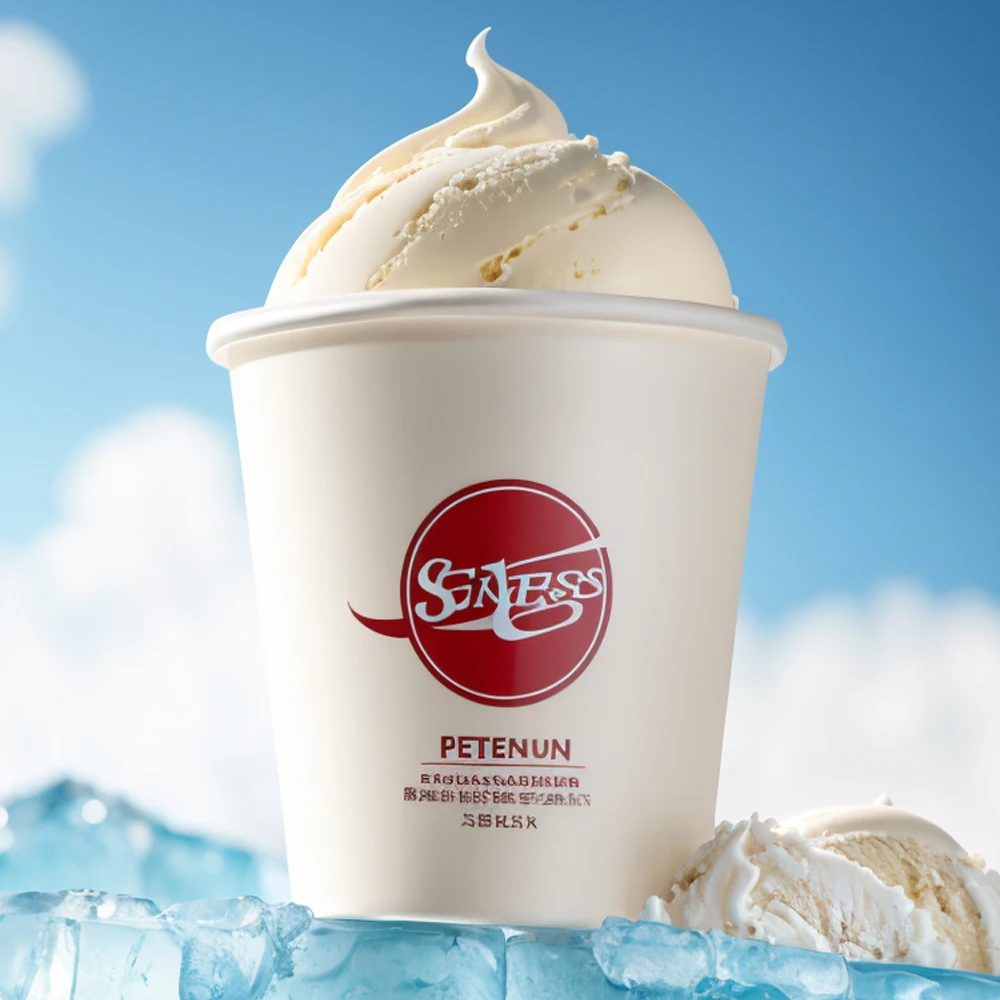 Gelato Cups With Lids Ice Cream Cup Takeaway Container 8oz Biodegradable PE PLA Disposable Ice Cream Cup