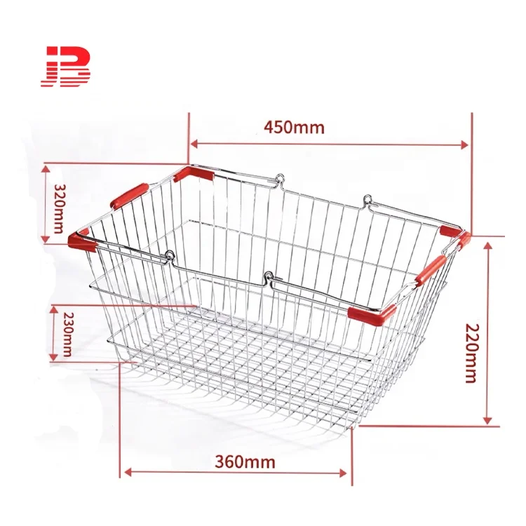 Supermarket use shopping metal baskets for storage factory