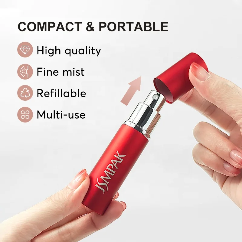 Unique Design Minimalist 5 ml 6ml 8ml Aluminum Perfume Decant Bottle Custom Logo With Packaging