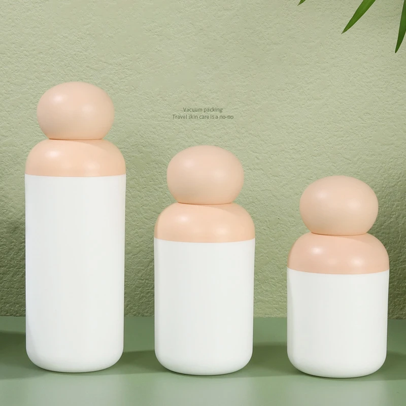 Custom Logo Private Label Refillable Cute Pp Plastic Airless Lotion Pump Bottle With Round Shoulder Round Cap
