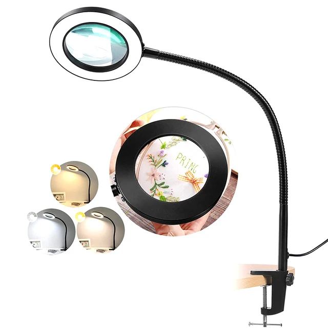 Reading Crafts Sewing 10X Magnifying Glass Desk Lamp With 3 Color Modes  Stepless Dimmable Clamp - Buy Reading Crafts Sewing 10X Magnifying Glass  Desk Lamp With 3 Color Modes Stepless Dimmable Clamp