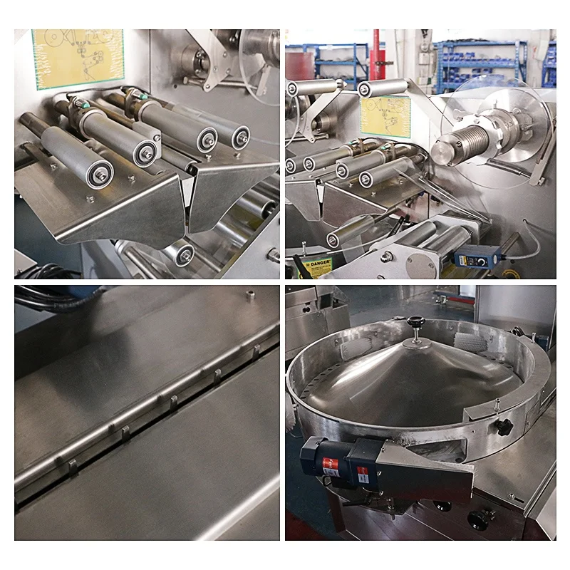 Three Servo Motor Multifunctional Horizontal Flow Wrap Packaging Bagging Automatic High Speed Candy Pillow Packing Machine
