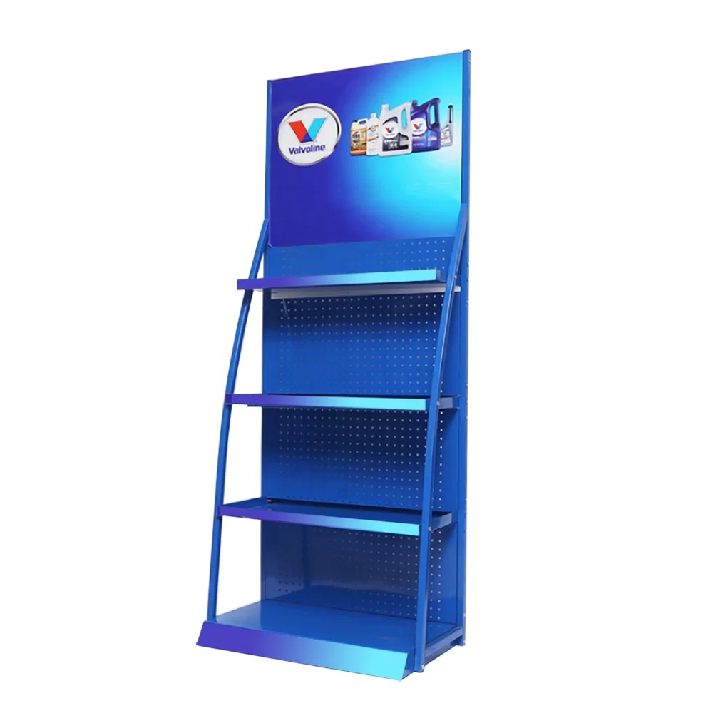 Multi Layers Engine Oil Display Stand Petrol Station Stands Metal Lubricant Motor Engine Oil Display Rack Stand