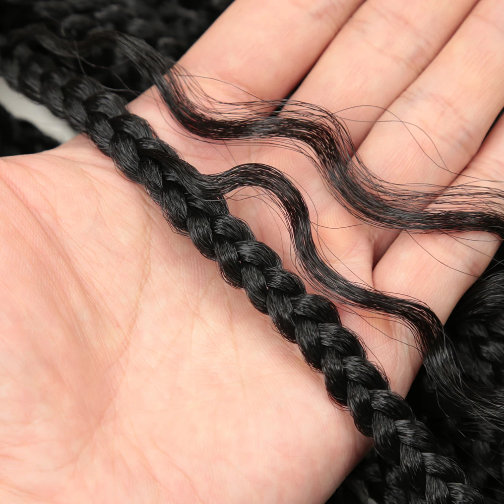Goddess Box Braids Crochet Hair Pre-Loop Bob Bohemian Hippie Braids Boho Box Braids Crochet Hair with Curly Ends