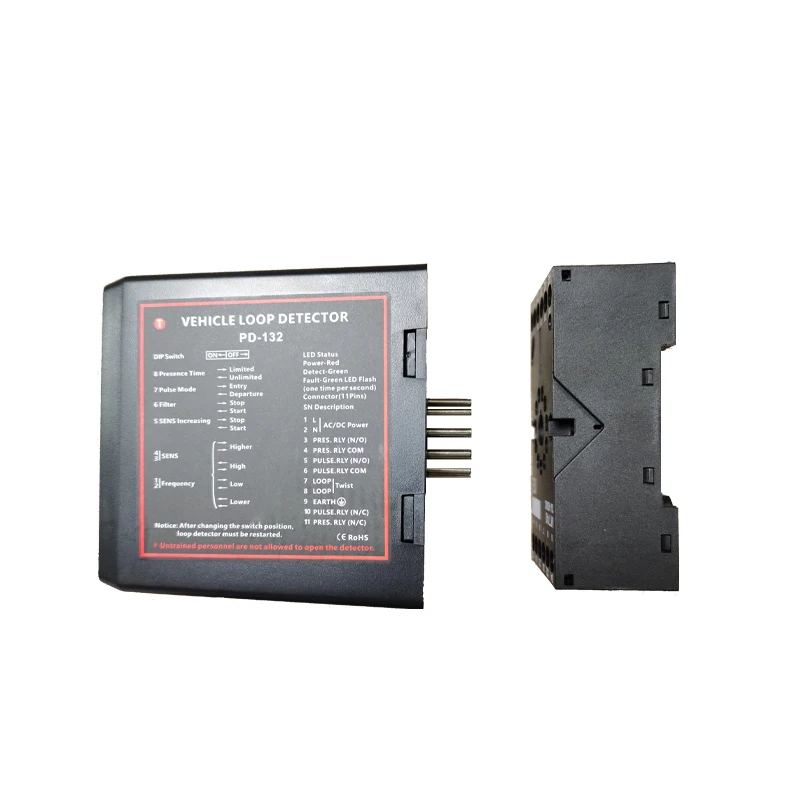 Одноканальный индукционный автомобильный петлевой датчик PD132, 24 В постоянного тока, датчик для автомобильного барьера, система парковки дверей, автомобильный петлевой детектор