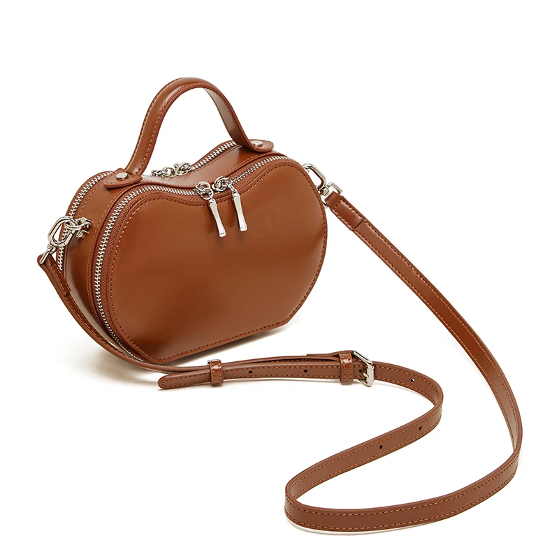 Factory Drop Shipping Wholesale Leather Tote Leather Customized Logo Women Handbag Apple Shaped Style Ladies Sling Shoulder Bag