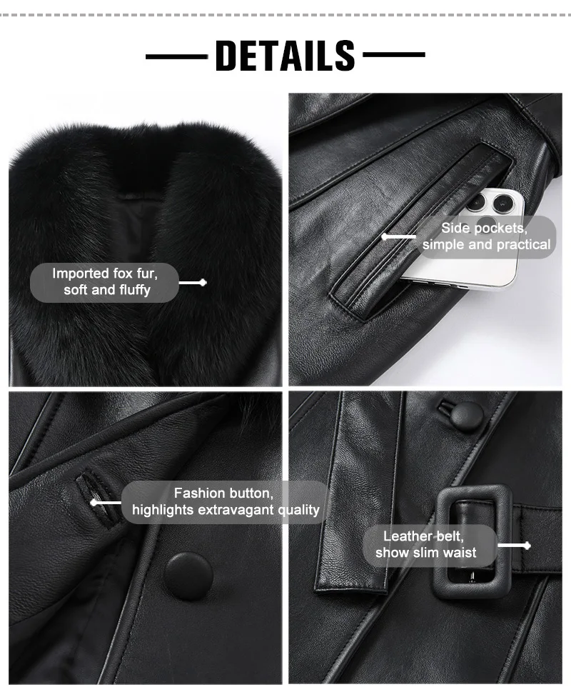 Fox Fur Leather Coat Full View