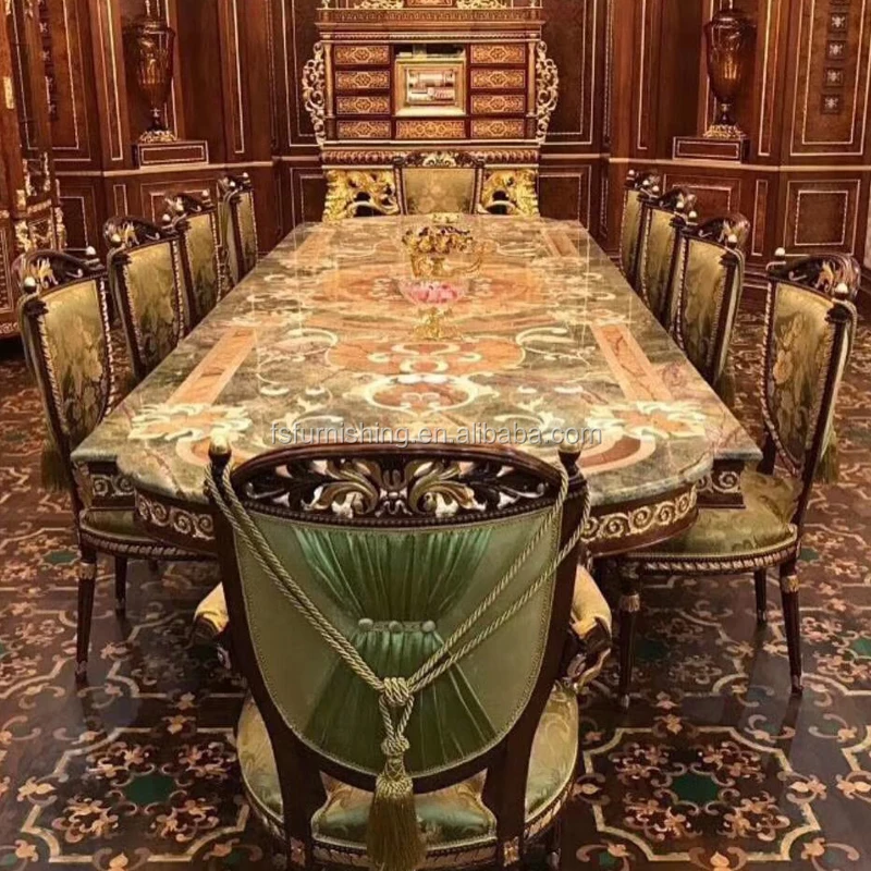 
CL06 итальянский неоклассический обеденный стол рококо, Прямоугольный Обеденный стол ручной резьбы в стиле барокко для столовой 