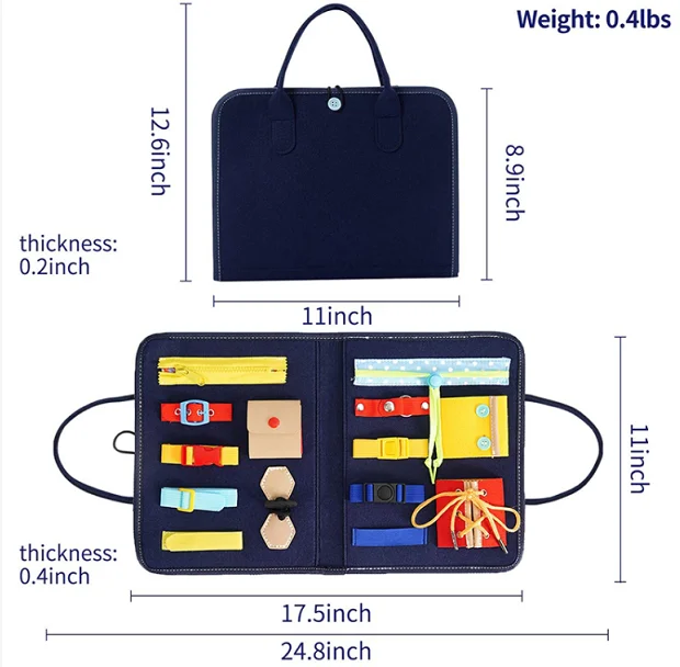 Motor skill learning Educational Sensory board busy board toddler backpack Montessori toddler activities toys