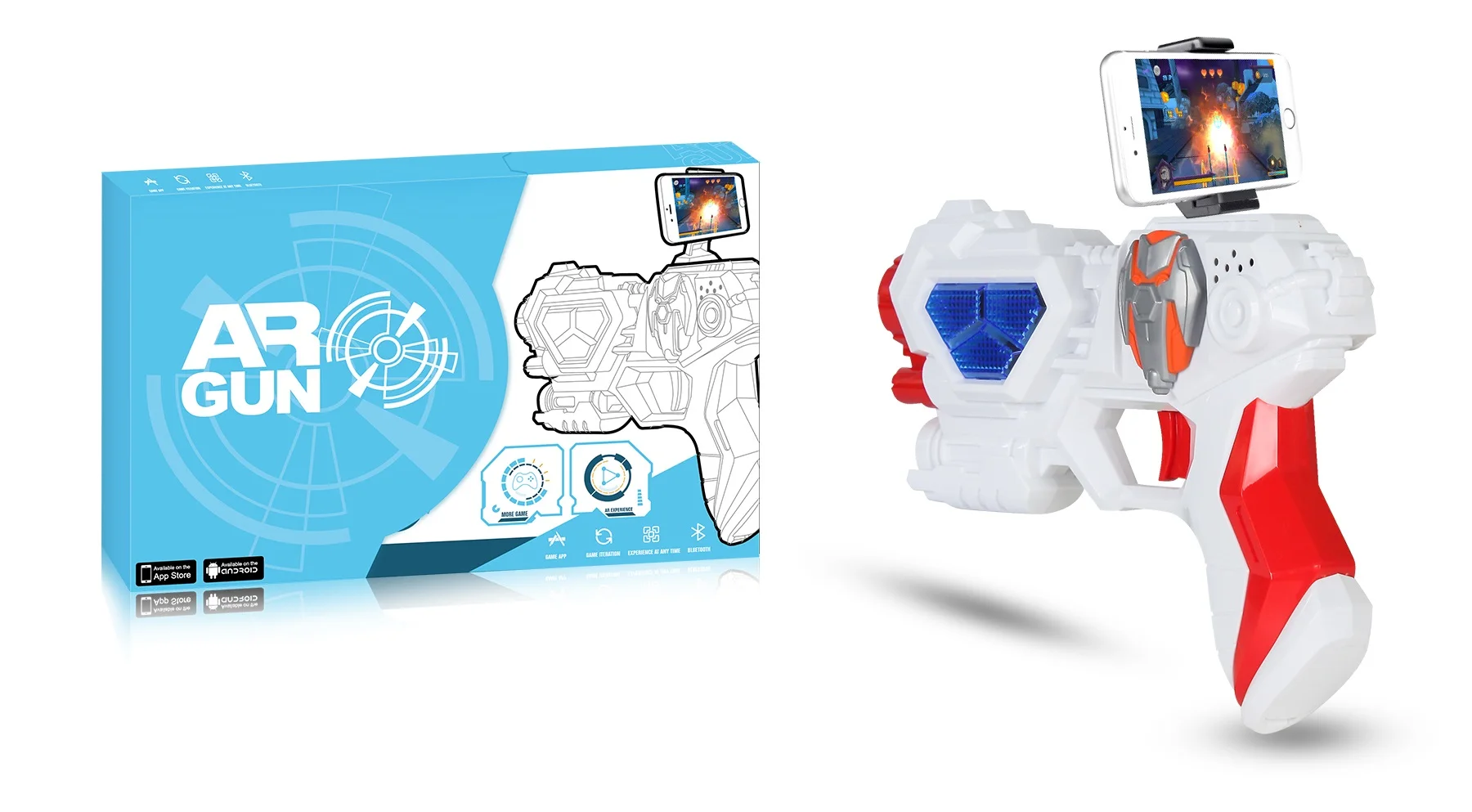 APP Blue Tooth Control Blue Electric Toy Game AR Gun for Mobile Phones