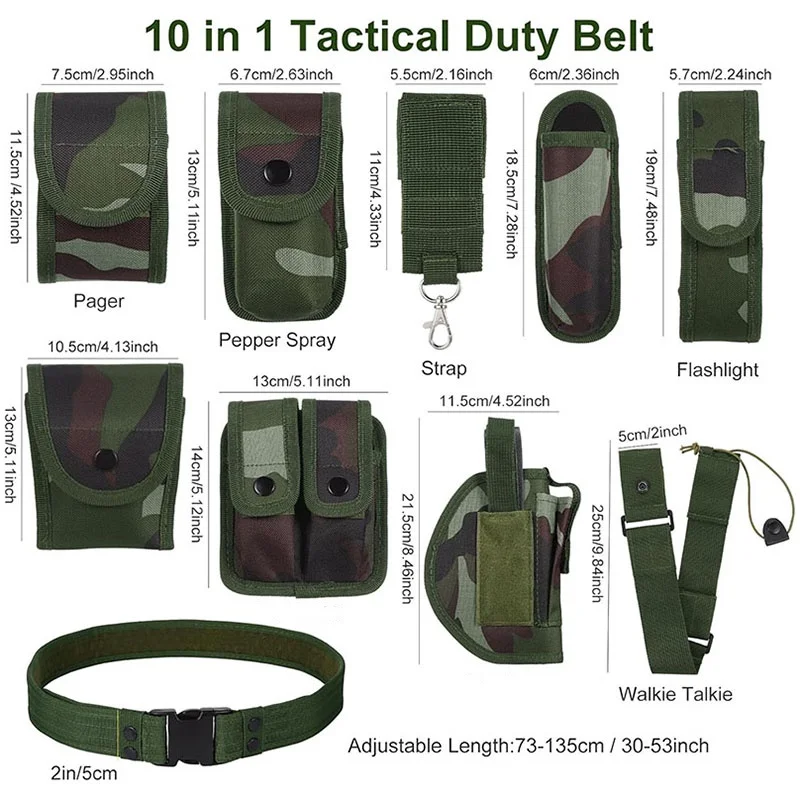 Modular Equipment Security Utility Tactical Belt with Components Pouches Bags Holster for Security Hunting Tactic Waist Belt