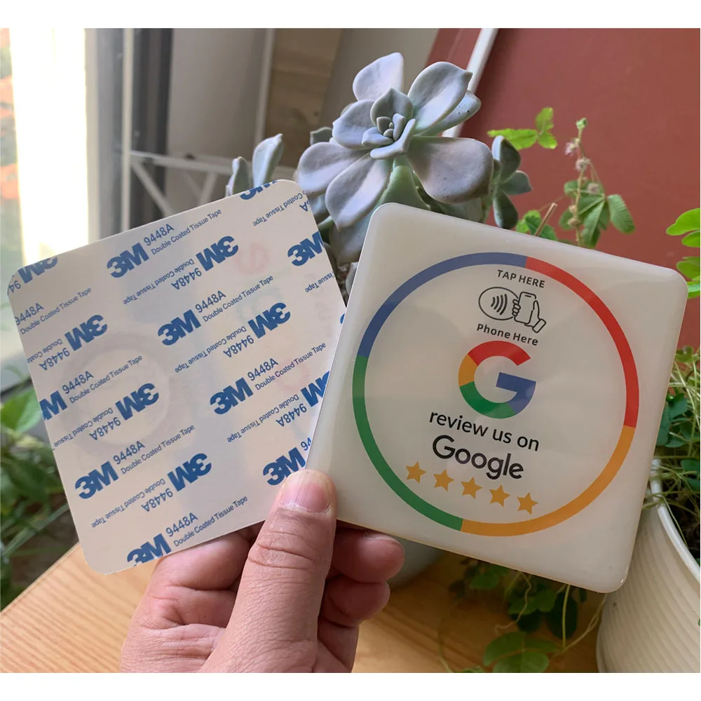 Google Review Table Sticker Free Sample Google Review PVC Epoxy Sticker NFC Menu Social Media ...