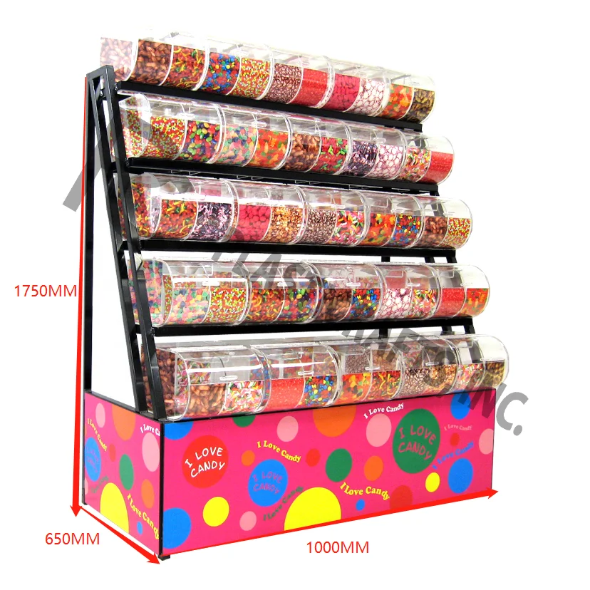 Large Candy Display Stand With Acrylic Bins Buy Bulk Candy Display With Candy Bins,Retail
