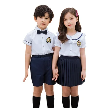Latest arrival korean fashion style international kids school uniform anime